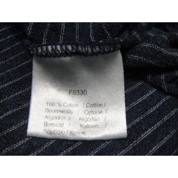 Lacoste Polo Shirt Men Size 8 Medium Dark Blue Stripe Short Sleeve - Picture 6 of 12